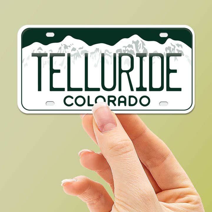 Telluride Colorado License Plate Sticker - CO Rockies Decal for wholesale by Sentinel Supply