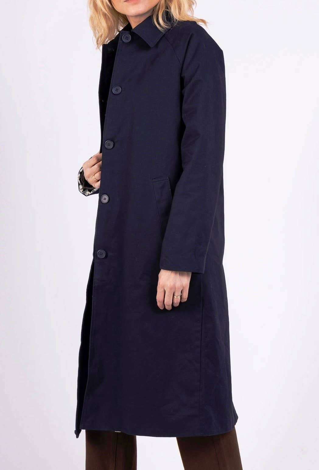 Andy & Lucy - Venta al por mayor Gabardina - Mujer - MANCHESTER - Trench coat largo con forro a cuadros8