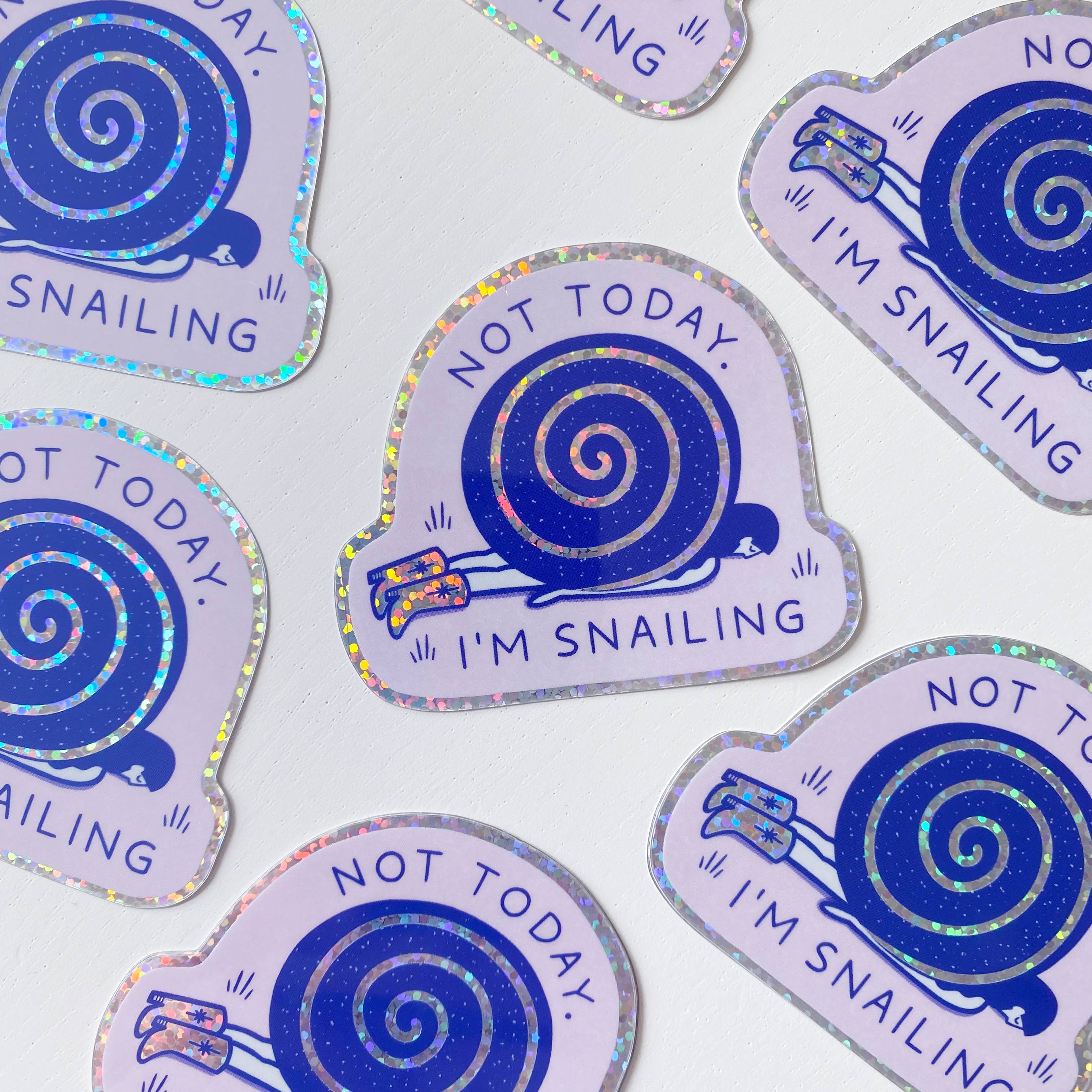 Sentient Stories – Großhandel Aufkleber – Glitzer-Vinyl-Aufkleber „Snailing“3