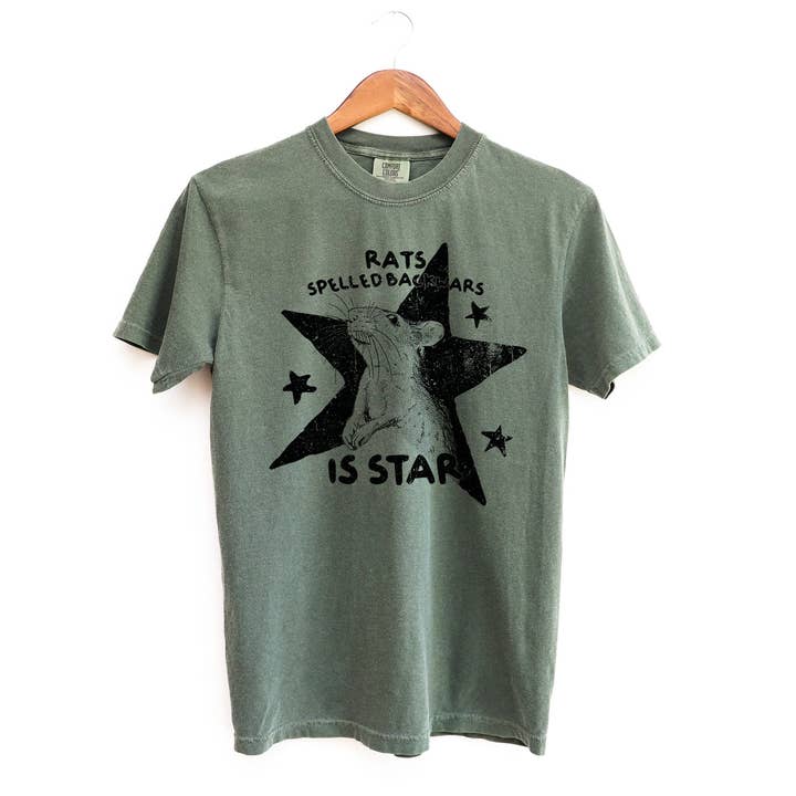 Blue Giraffe Inc - Wholesale Screen Printed T-Shirt - Women's - Rats Spelled Backwards is Star T-Shirt2