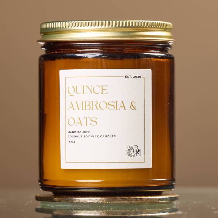 Quince Ambrosia & Oats - Coconut Soy Wax Candle for wholesale by Black Moon Co.