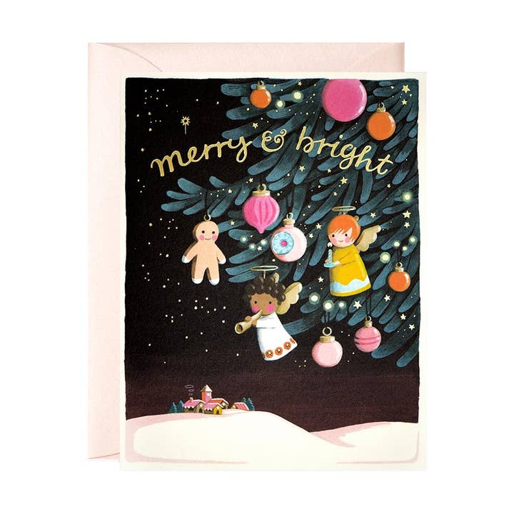 JooJoo Paper - Wholesale Christmas Card - Angel Ornaments Greeting Card