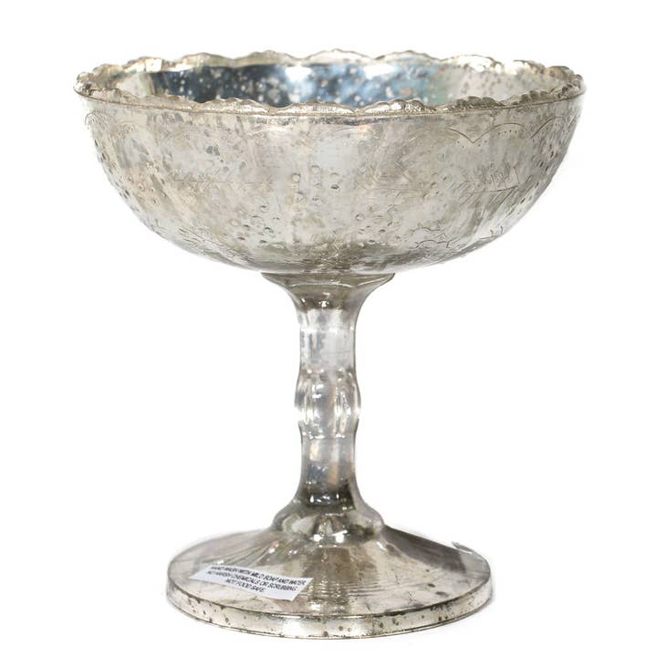 Zilveren Mercury glazen voetstuk schaal (6 „x6") voor wholesale door S.N.K. Home Decor