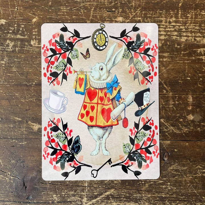 The British Metal Signs Company - Wholesale Sign - Alice in wonderland, White Rabbit Metal Sign