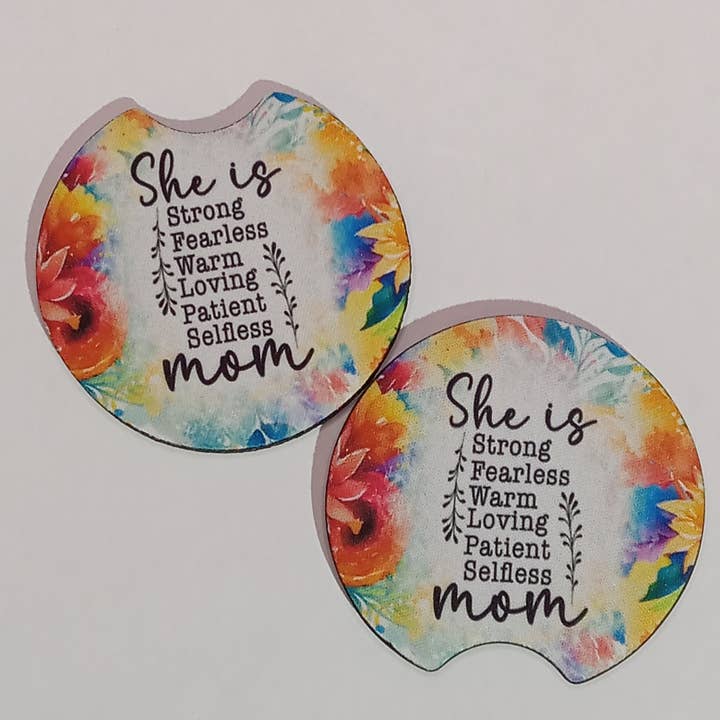 Ella es... Set de posavasos para coche Mamá para venta al por mayor de Beautiful Creations by Laney