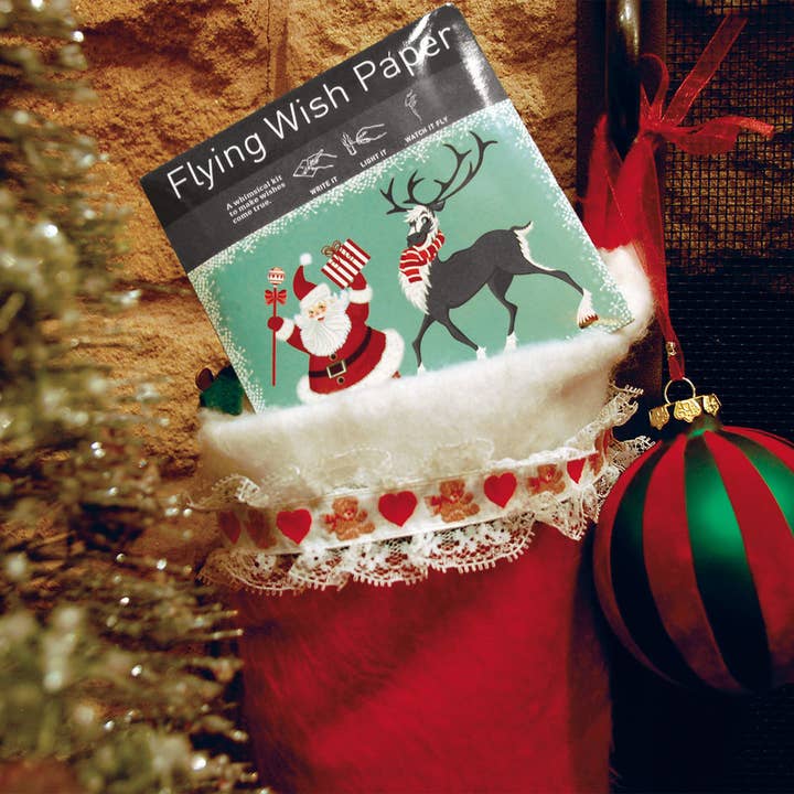 FLYING WISH PAPER ® - Wholesale Christmas card - GREEN HOLIDAY, Advent Holiday Decorations, Stocking Stuffers4