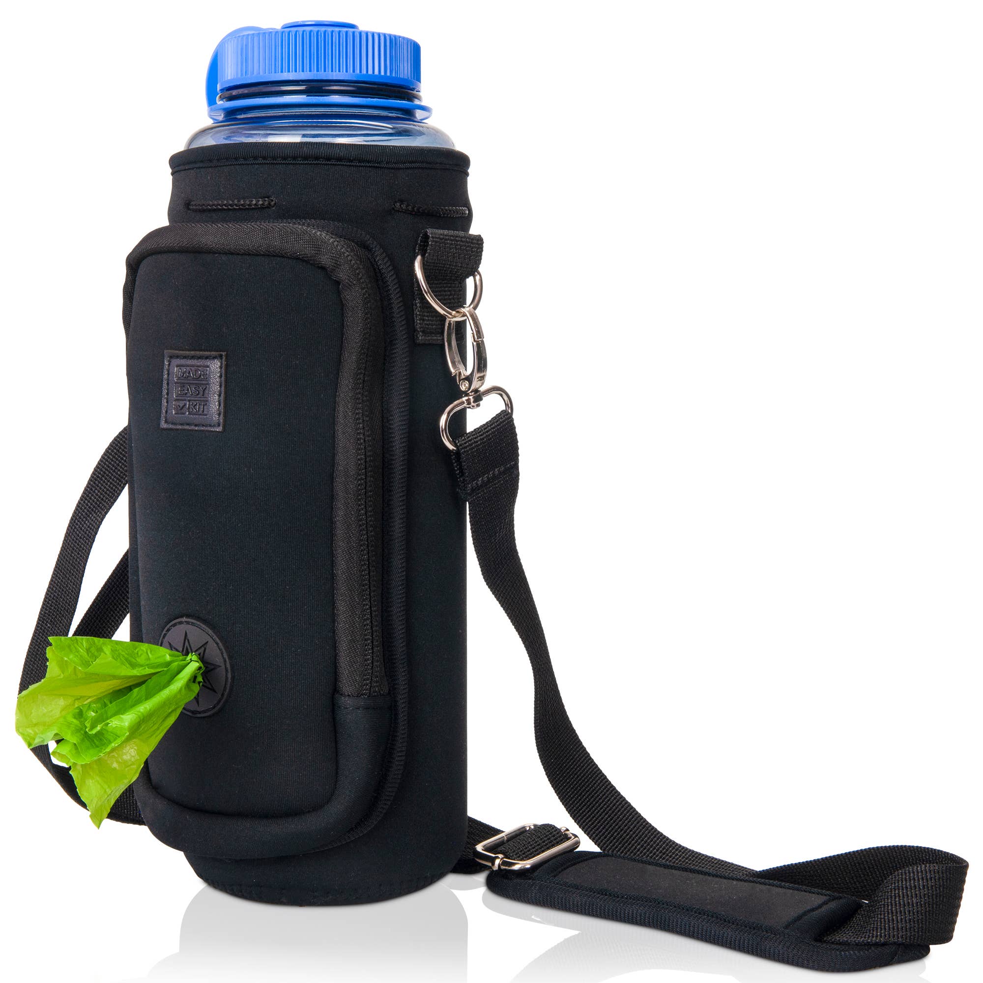 MADE EASY KIT – Suporte para garrafas/garrafeira por atacado – Kit fácil de transportar garrafa de água com bolso para saco de cocô de cachorro12