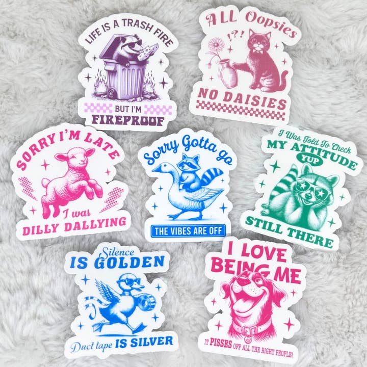 Funny Sarcastic Animals Sticker Pack for wholesale by Made Groovy Store