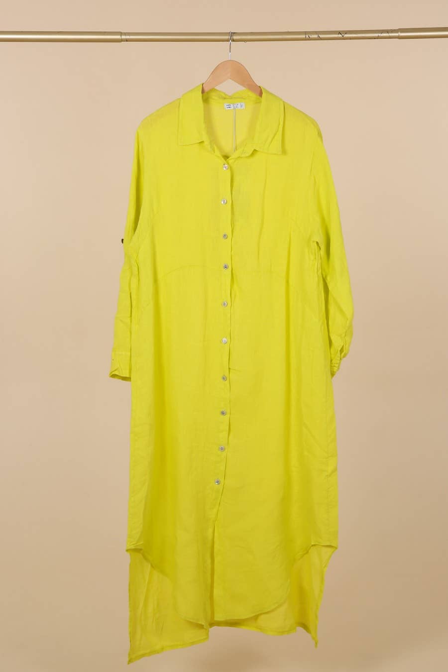 la maison des fibres naturelles - Wholesale Button Down Shirt - Women's - Long shirt dress 68036 100% LINEN30