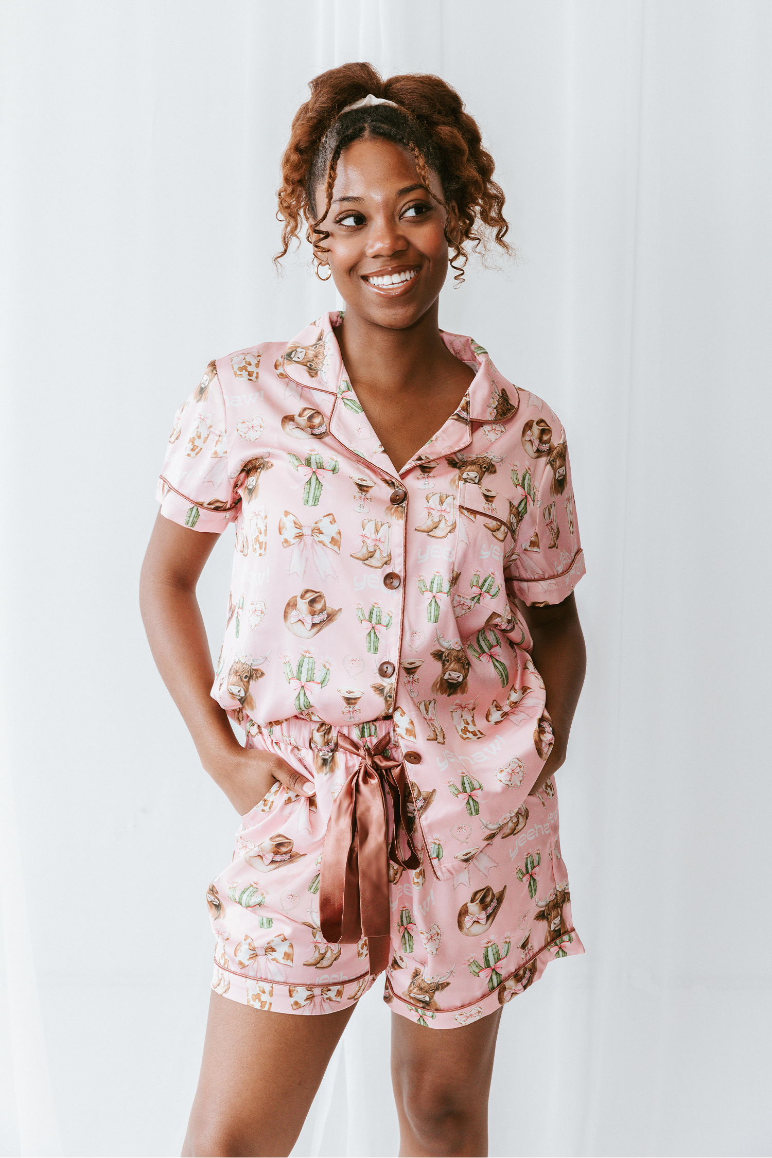 Spikes and Seams - Wholesale Sleepwear Set - Women's - Cowgirl Pajama Set, Western Sleepwear, Rodeo Pajamas, Cowboy2