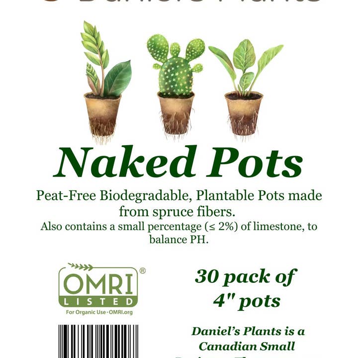 Daniel's Plants - Wholesale Plant Pot - NO DUTIES 30 Pc 4" Naked Pots | Plantable Seed Starter Pots1