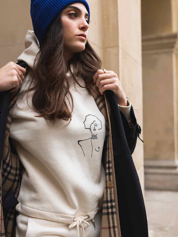 Felpa con cappuccio KLIMT Natural, cotone biologico per la vendita all'ingrosso da parte di Leonor Roversi