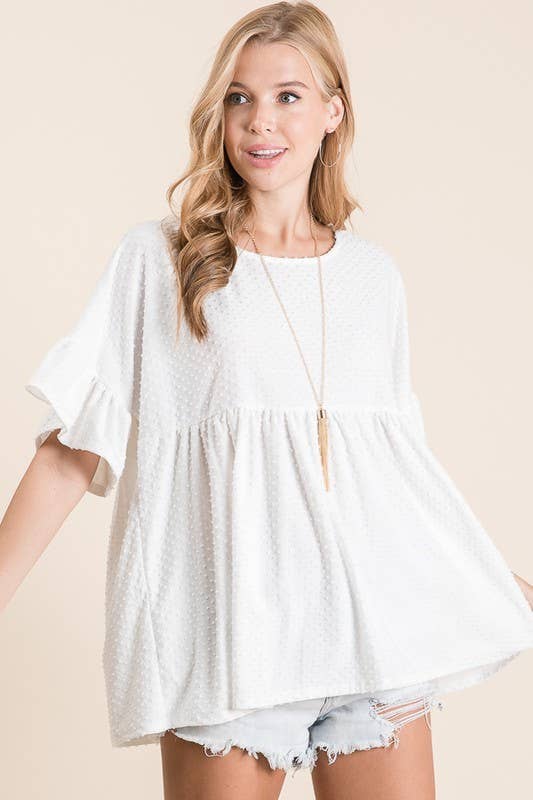 lovely melody – wholesale Tunic – Women’s – LMT1519-Belle's Swiss Polka Dot Baby Doll Tunic22