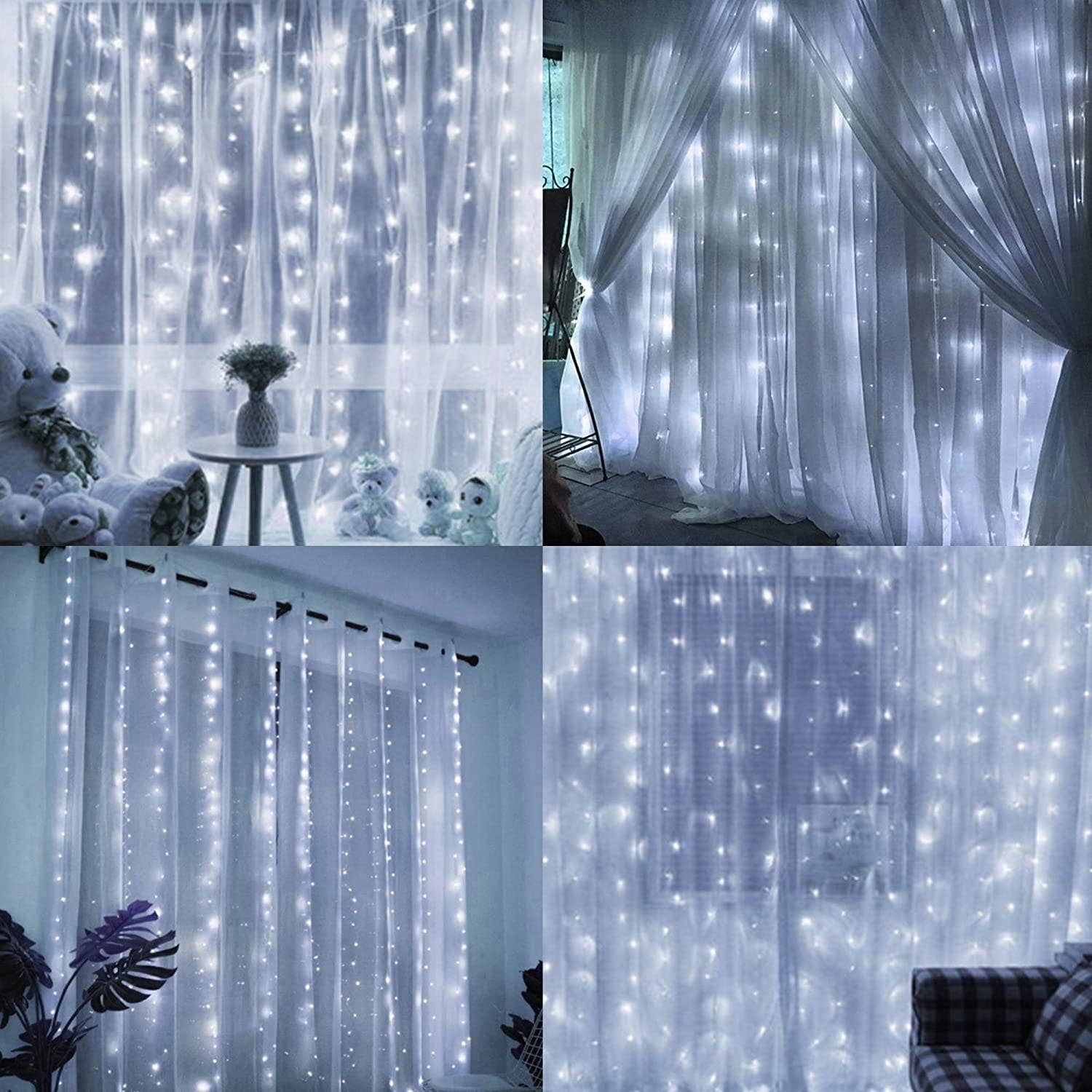 Perfect Holiday - Wholesale String Lights - 300 LED Curtain Lights USB Remote - Rainbow13