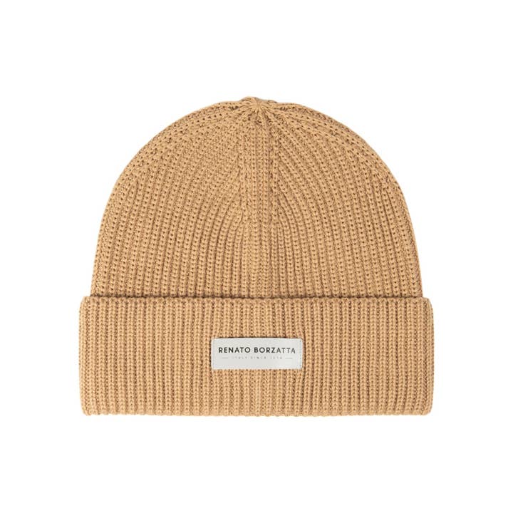 RB5003Z | CERVINO Knitted Hat Wool Blend Made in Italy. Camel Color - One Size for wholesale by Kaili mood / RENATO BORZATTA - Italy since 1978 -