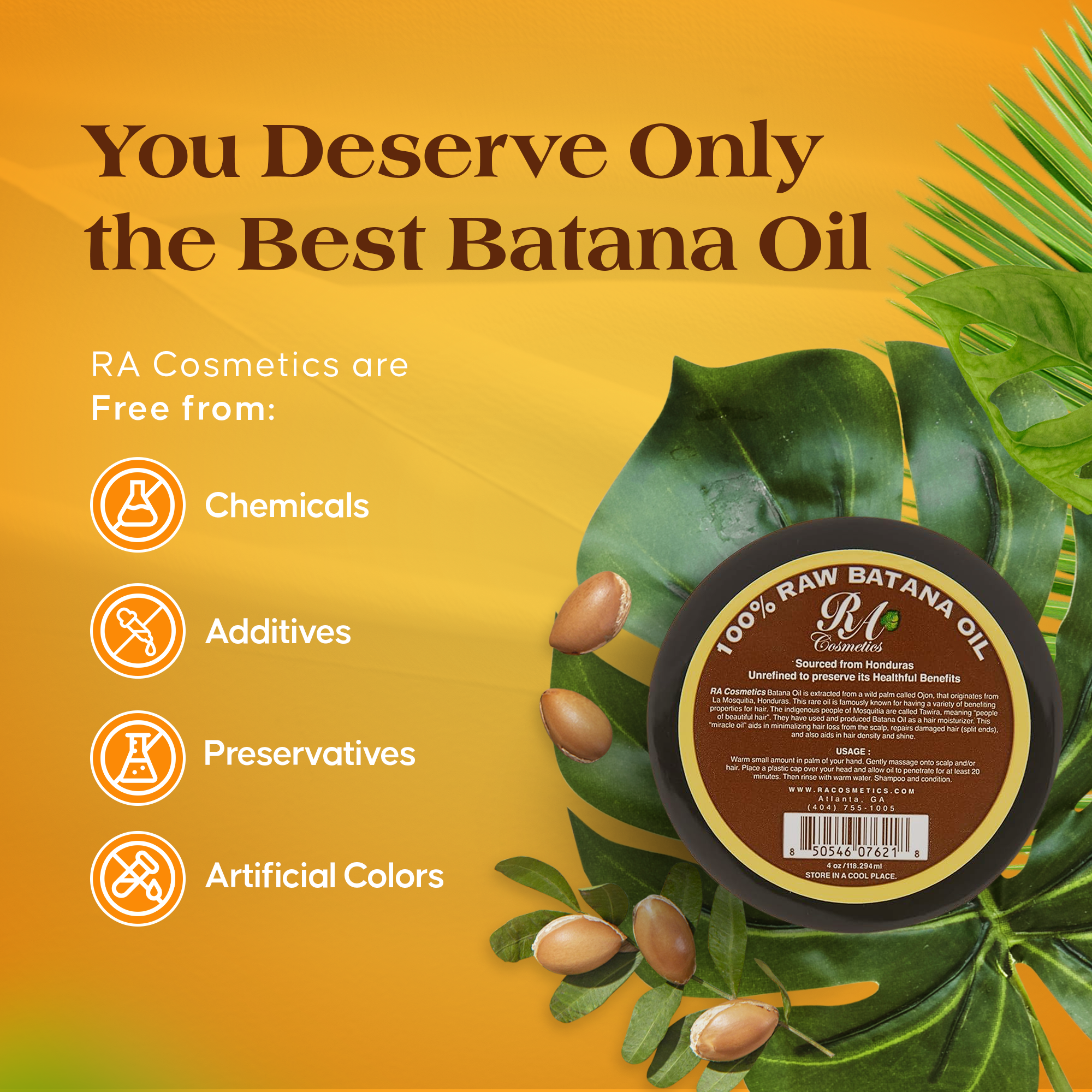 RA Cosmetics - Wholesale Hair Oil - 100% Raw Batana Oil, 4oz - From Honduras9