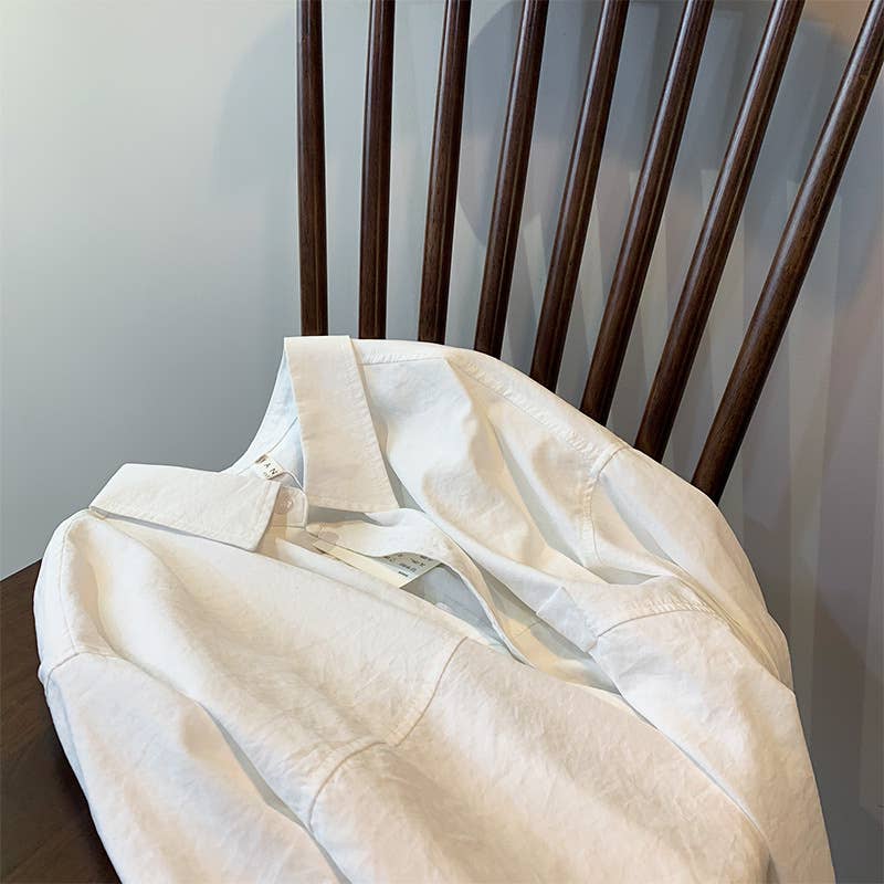 Rosa Clothing - Wholesale Button Down Shirt - Women's - Lightweight blended suede textured blouse5