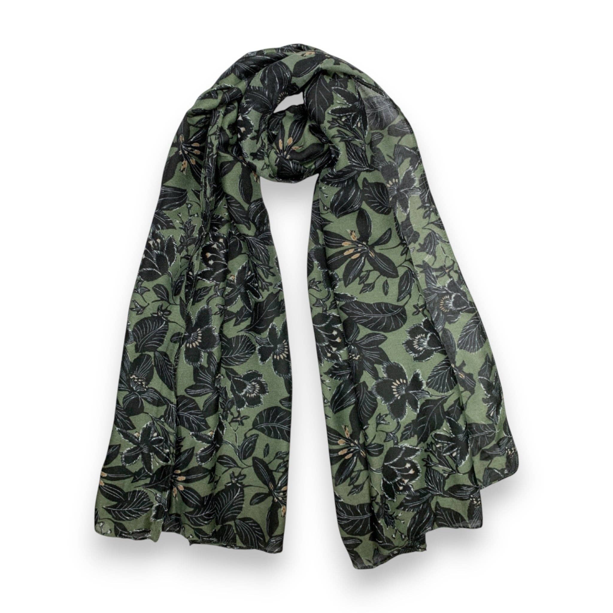 Lili Scarves (US Duty Free) – wholesale Scarf – Women's – Herbs Print Cotton Blend Scarf0