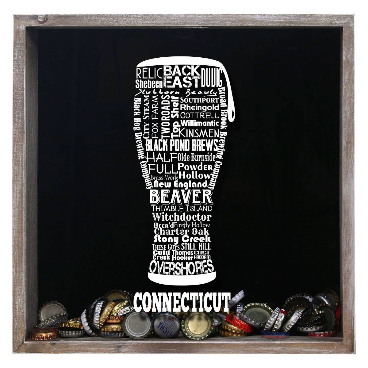 Torched Products – Großhandel 3D-Wandkunst – Cap Collector-Beer Typografie Shadow Box — Farmhouse Antique6
