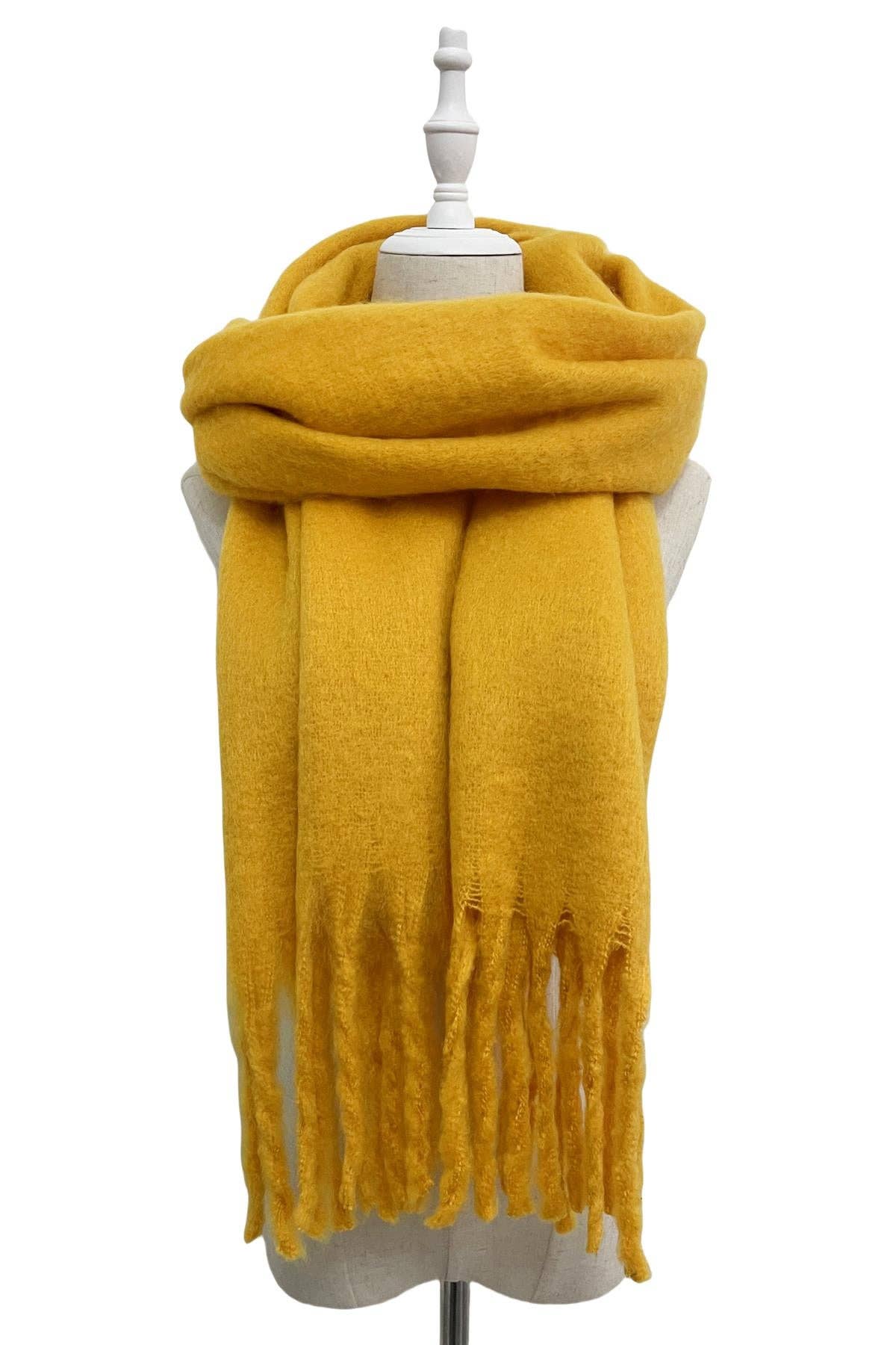 Fashion Scarf World - Vendita all'ingrosso Sciarpa - Donna - Sciarpa a scialle con nappe in morbida coperta semplice6