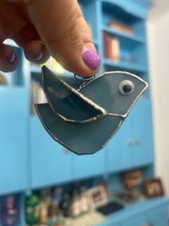 Stained glass stars and Talavera – wholesale Suncatcher – Handmade Stained Glass Birds – 1.5” Colorful Suncatcher Orna6