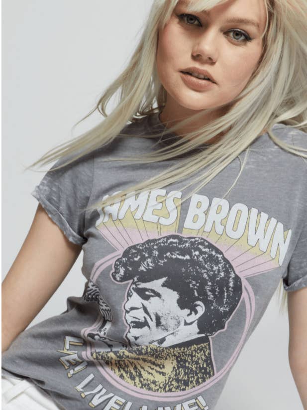 Steel Grey 302455 - 730 James Brown Live Burn Out Tee for wholesale on Faire