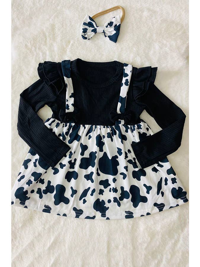 luluclothes - Wholesale T-Shirt - Kids - DLH2812 Fall clothing Knitted black cow long sleeve top