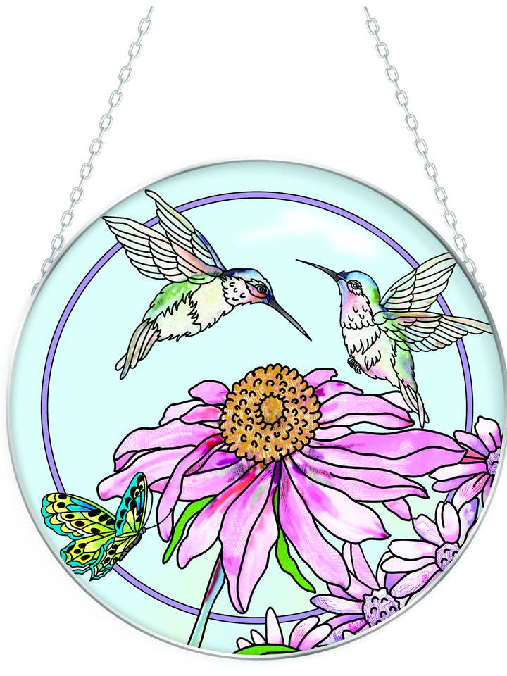 Hummingbird Play - Apanhador de Sol de Vidro Grande de 6,5" por atacado de Bridgeton Hall