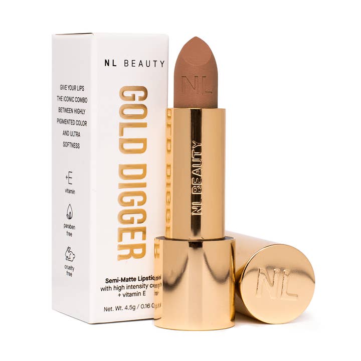 Langvarig semi-mat fløjl klassisk læbestift-01 24K for engroshandel hos NL Beauty