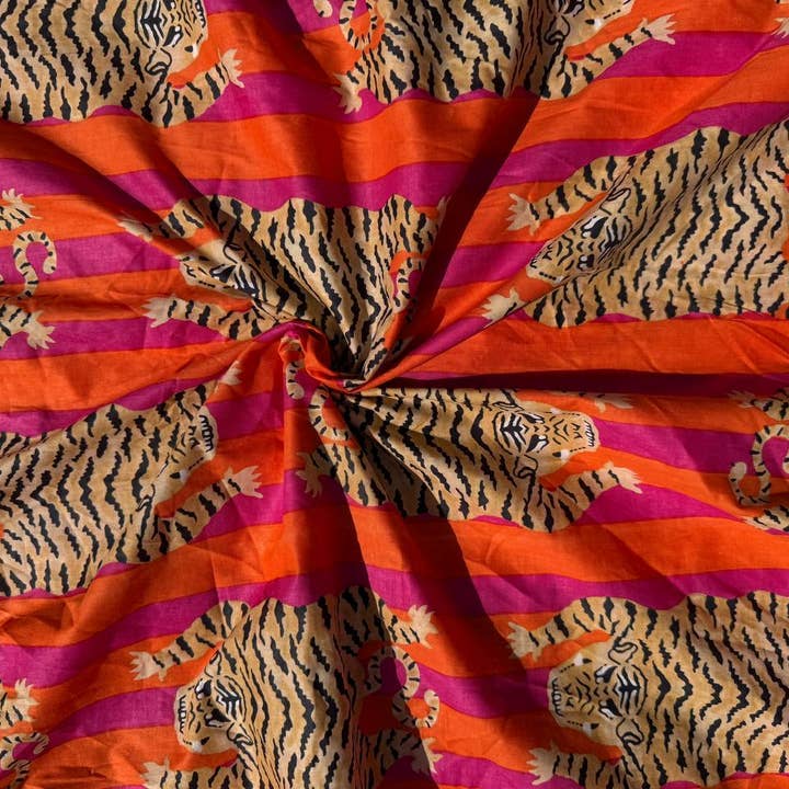 bhavnas boutique - Wholesale Fabric Paint - Tiger Print Dressmaking Fabric Cotton Fabric Women Clothing