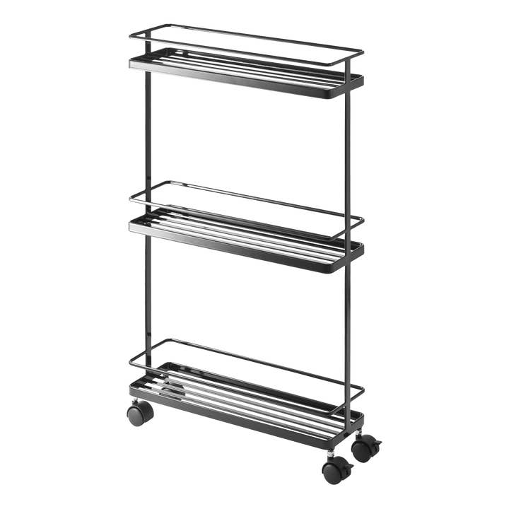 Yamazaki Home - Wholesale Free Standing Shelf - Tower Rolling Cart - Steel2