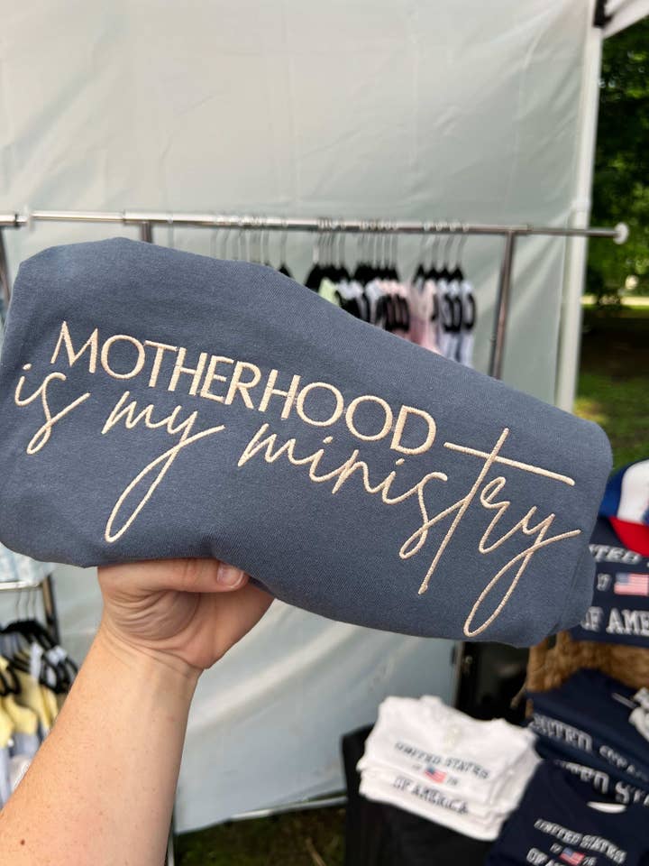 Motherhood Ministry T-Shirt for wholesale by Embroidered Edge