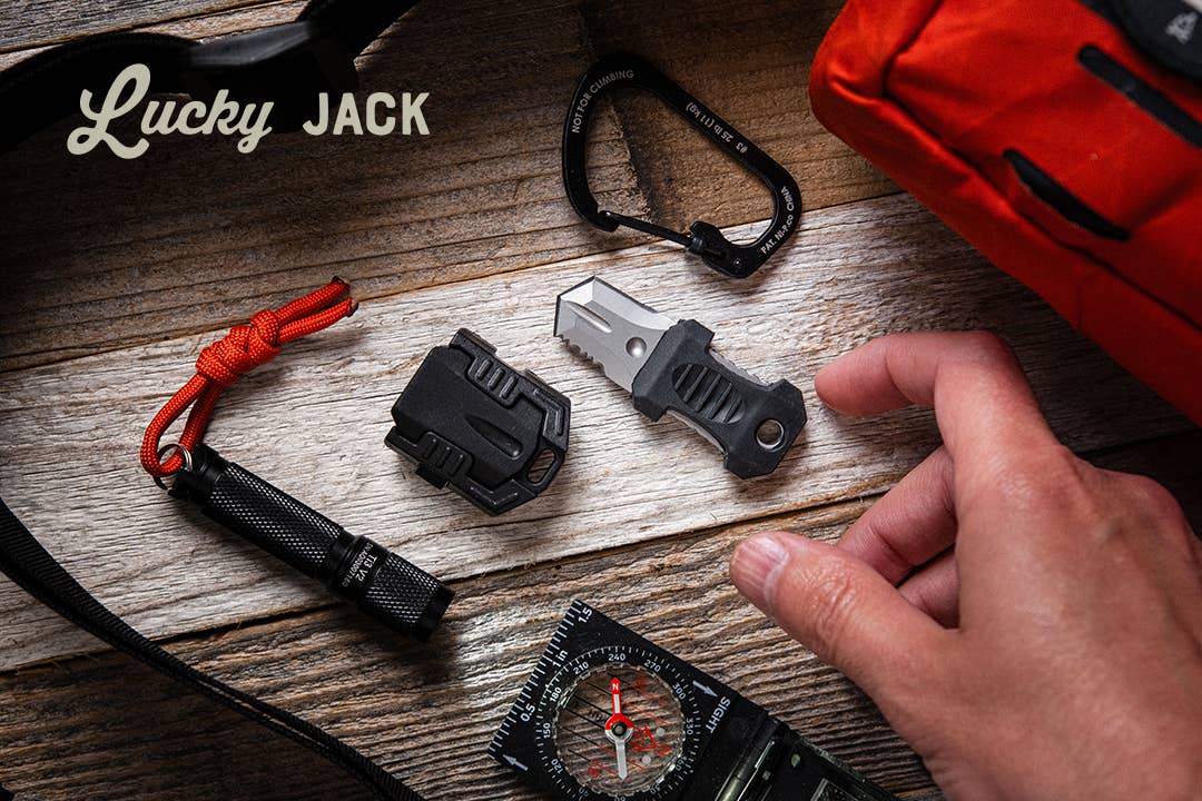 Lucky Jack - Wholesale Pocket Knife/Holder - Compact Cutting Tools – MOLLE-Compatible (2-Pack)