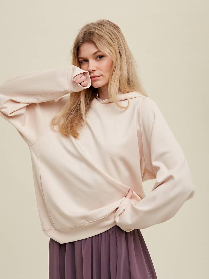 SWEAT À CAPUCHE EN TRICOT DÉCONTRACTÉ DOUX AU TOUCHER/WL22-6905 pour la vente par Wishlist Apparel