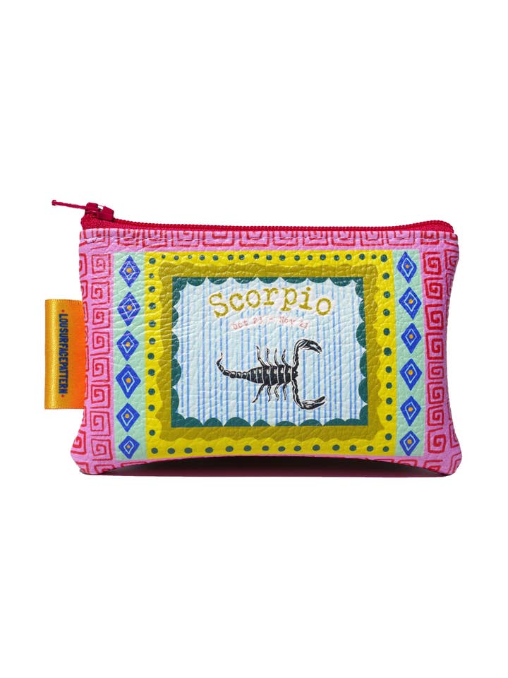 Scorpio vegan leather purse for wholesale by Lousurfacepattern