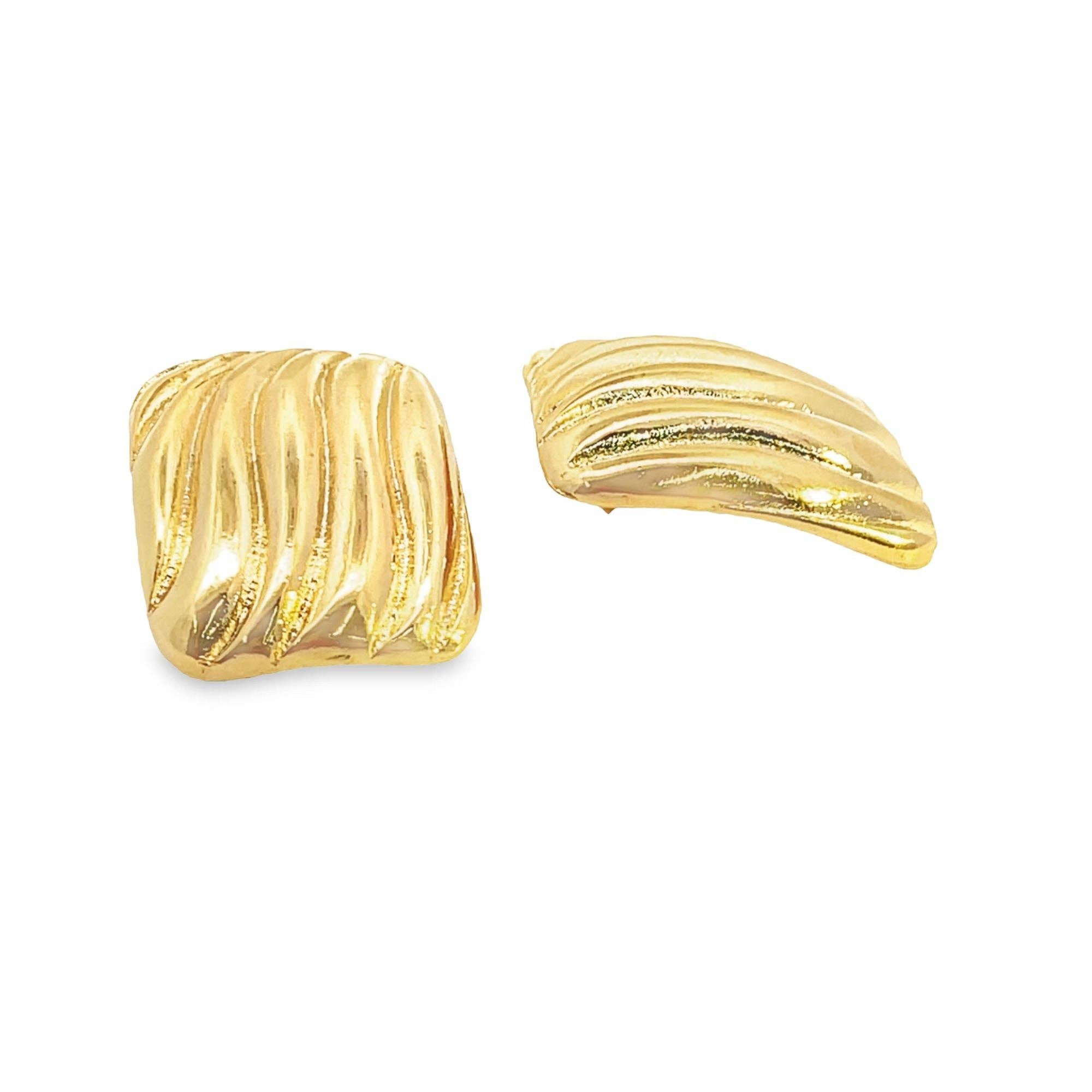 MIA Jewelry - Wholesale Stud/Post Earrings - Rectangle Wavy Textured Stud Earrings (L459)0