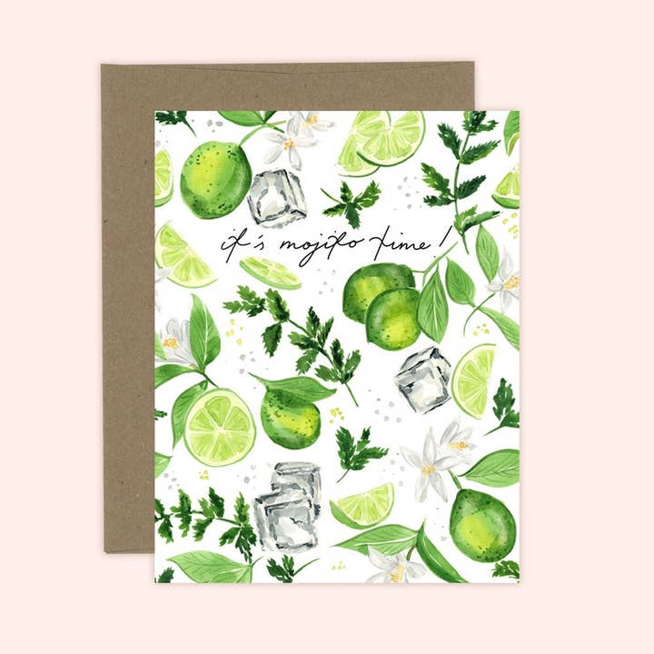 C'est l'heure du Mojito Carte | Célébration pour la vente par Almeida Illustrations
