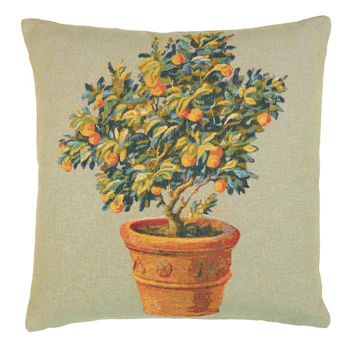 Tuscan Pot I Tapestry Cushion - 46x46cm (18"x18") for wholesale by Hines of Oxford