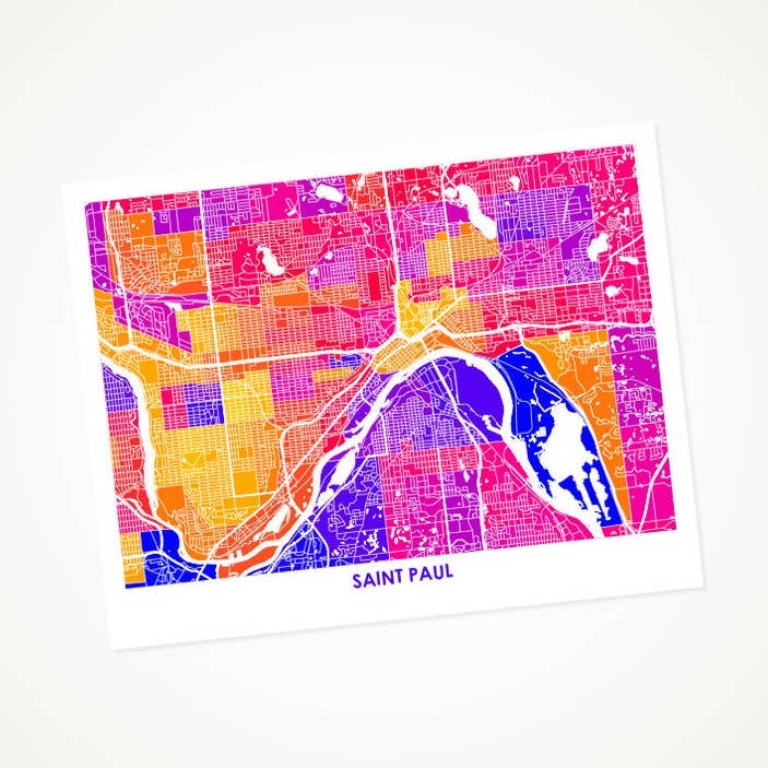 Juanitas Saint Paul Map Print for wholesale by Juanita's Adventures