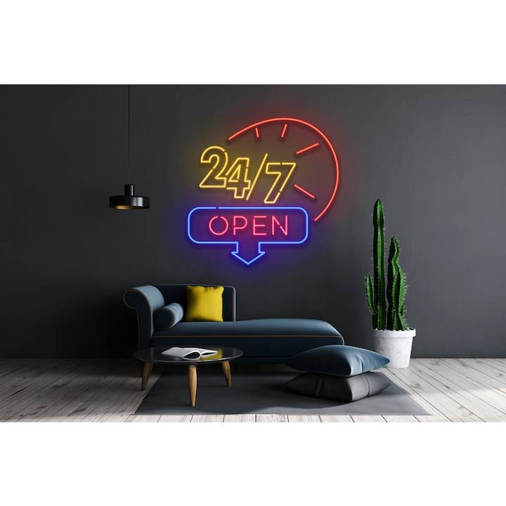 Glow Neon – wholesale Neon sign – Open 24/7 Neon Signs, Welcome sign, Store decor