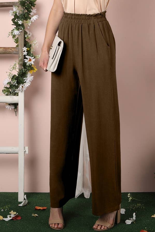 Rosa Clothing - Wholesale Pants - Women's - Pull-On Cotton Linen Trousers3