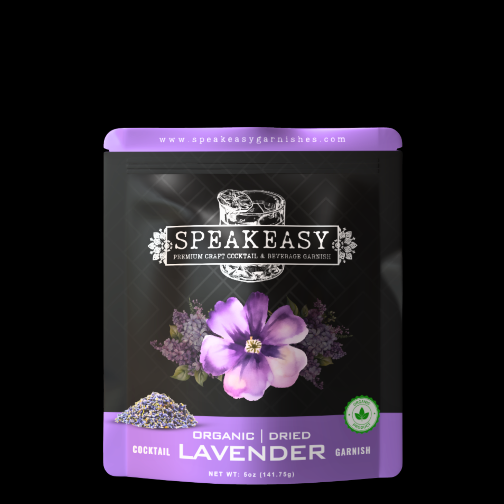 Speakeasy Premium Craft Cocktail Garnishes - Wholesale Dried/Dehydrated Vegetables - Speakeasy Premium Dried Lavender Garnishes — 0.5oz (Buds)3