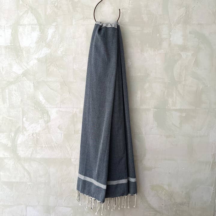 Navy Cotton Fouta Bath Towel for wholesale by Dormitory