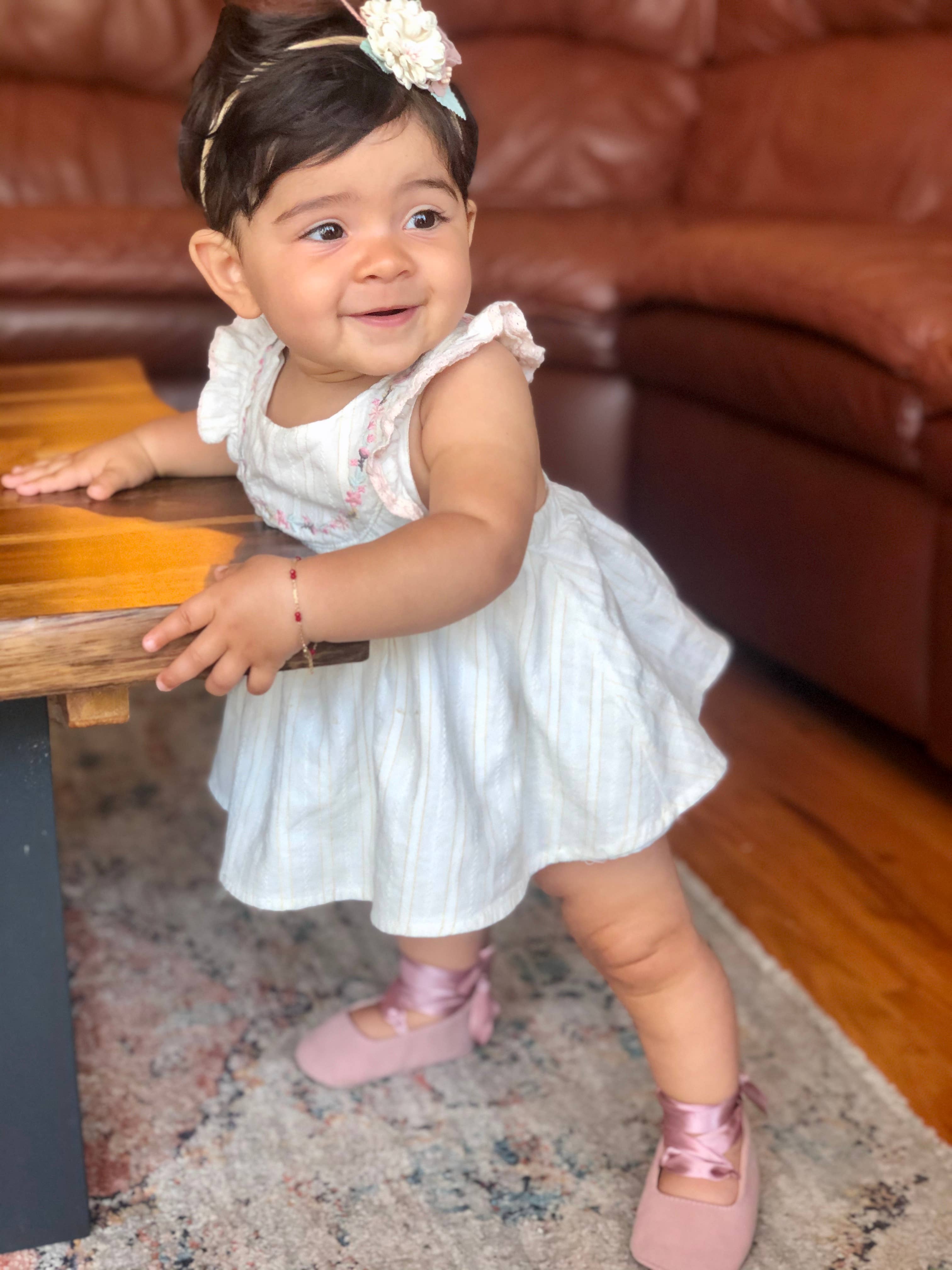 Ay Bebe – Engroshandel Hjemmesko - Baby – Ballerinasko i støvet rosa2