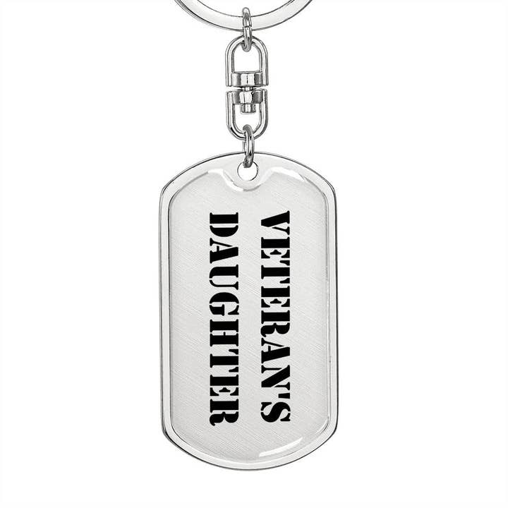 Veteran's Daughter - Luxury Dog Tag Keychain for wholesale by Unique Gifts Store