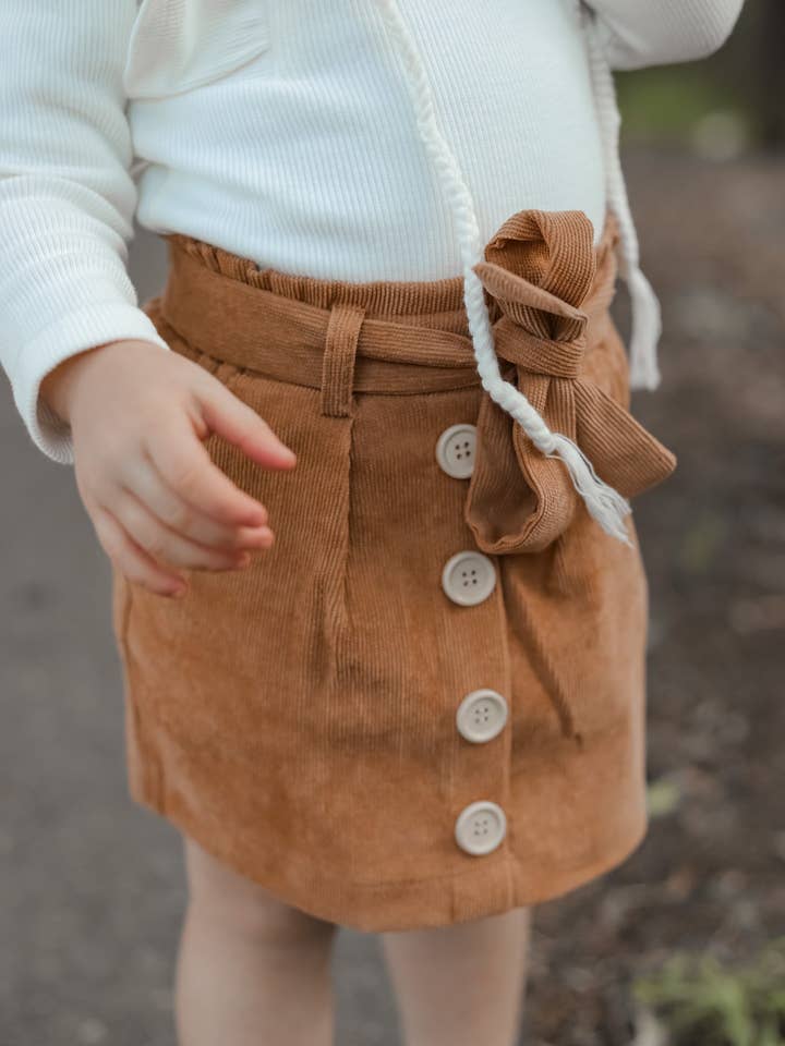 With Love for Kids - Wholesale Skirt – Kids - Heidi Mini Cord Skirt - TAN9