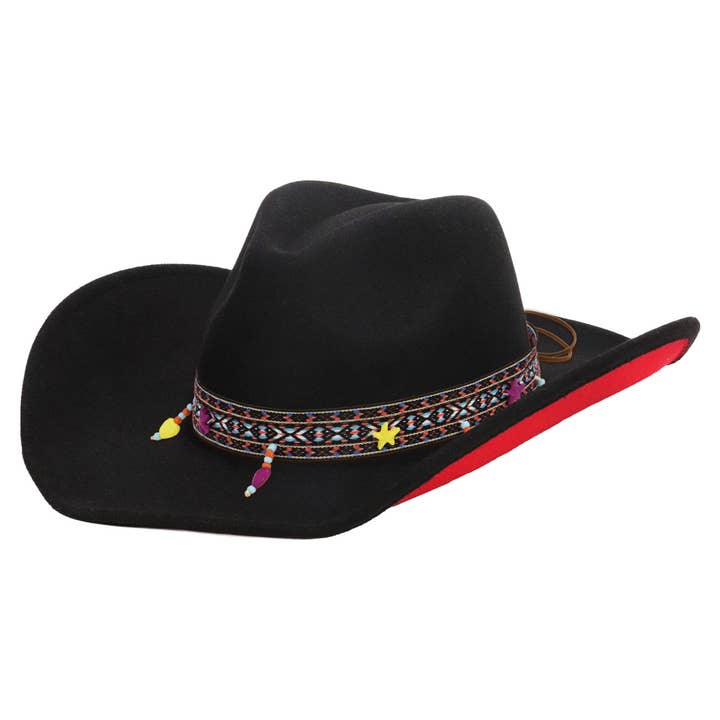 Cap Zone - Wholesale Cowboy Hat - Unisex - Navajo Baja Band Two Tone Felt Cowboy Hat1