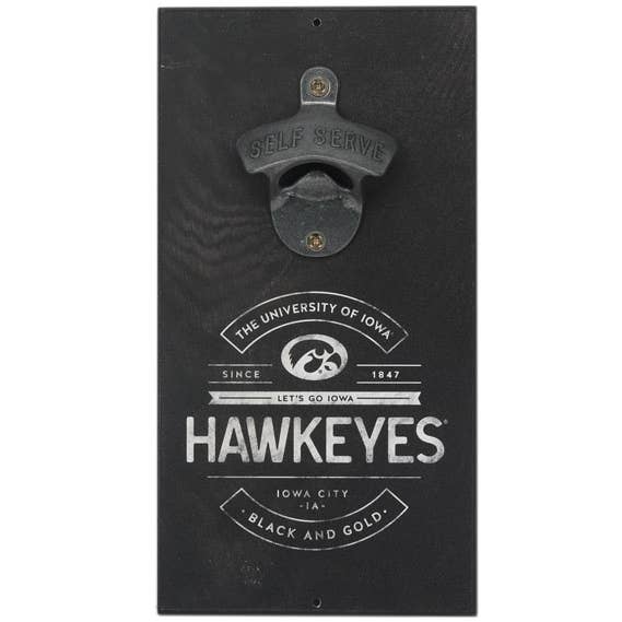 Ouvre-bouteille mural de l'Université de l'Iowa pour la vente par Open Road Brands, LLC