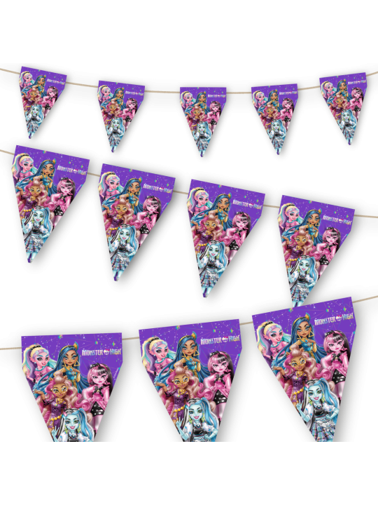 Dream Party - Vendita all'ingrosso Cartello/striscione per feste - Ghirlanda a bandierine Monster High0