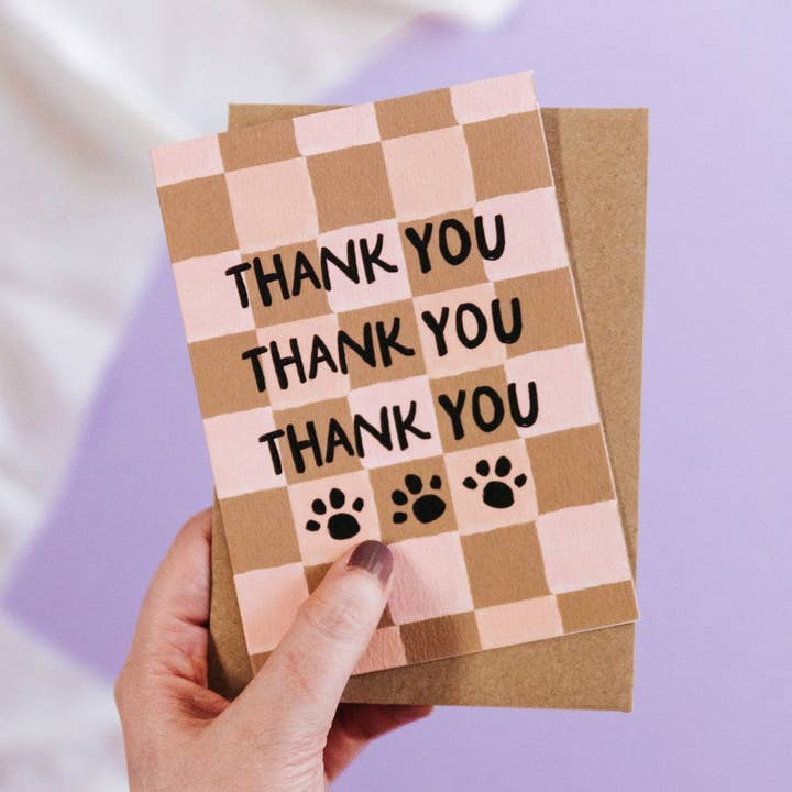 Hund- eller kattepotetryk takkekort for engroshandel hos I am Nat Ltd